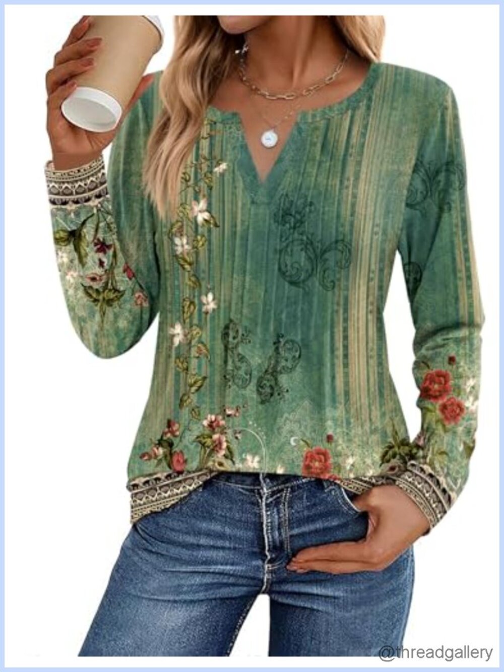 Womens Long Sleeve V Neck Pleated Tunic Blouse Loose Fit Dressy Casual Top